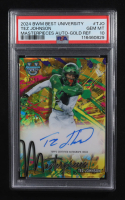Tez Johnson 2024 Bowman's Best University Masterpieces Autographs Gold Refractors #BMATJO #30/50 RC (PSA 10) at PristineAuction.com