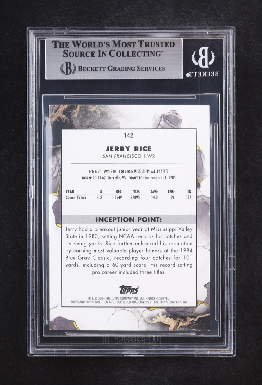 Jerry Rice 2024 Topps Inception Orange #142 #35/50 (BGS 9) at PristineAuction.com Jerry Rice 2024 Topps Inception Orange #142 #35/50 (BGS 9) at PristineAuction.com