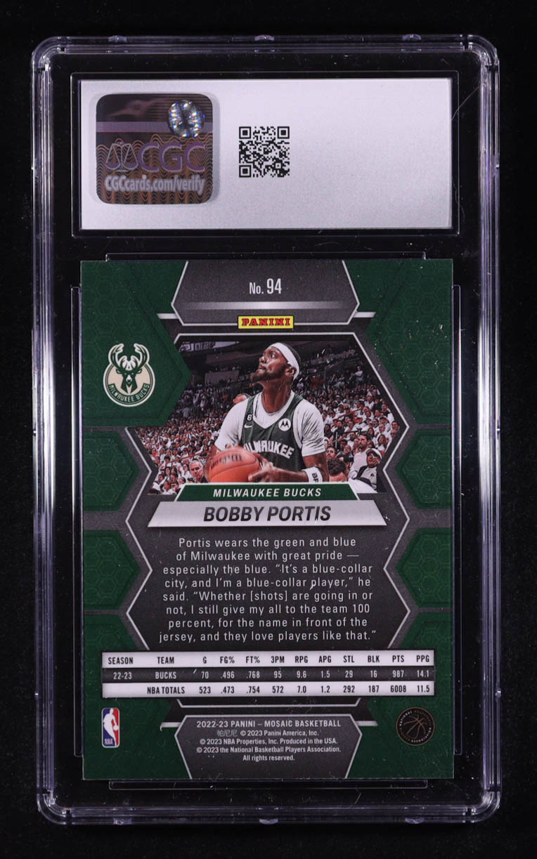 Bobby Portis 2022-23 Panini Mosaic #94 (CGC 10) at PristineAuction.com Bobby Portis 2022-23 Panini Mosaic #94 (CGC 10) at PristineAuction.com