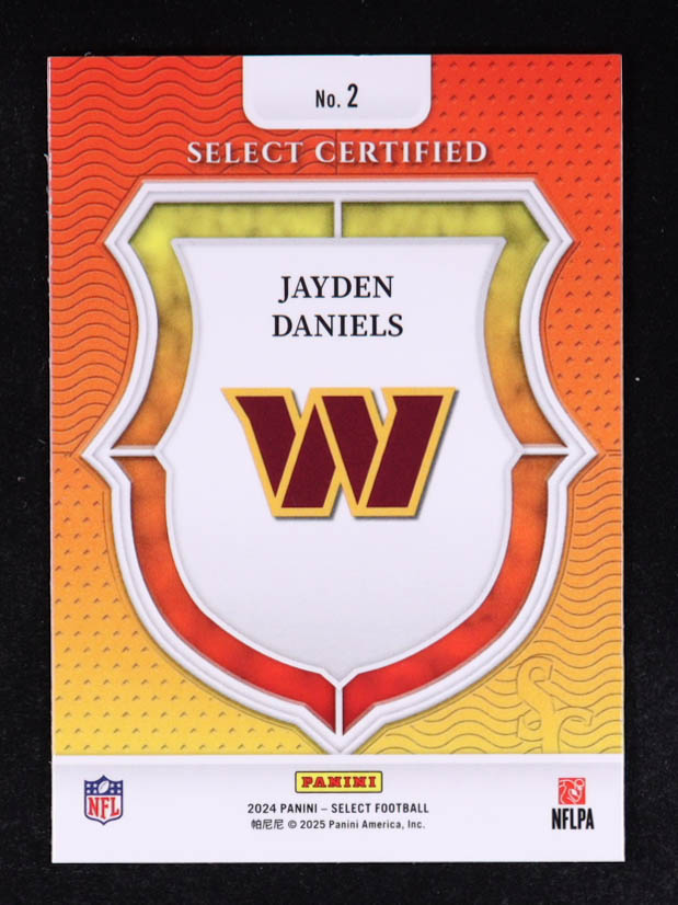 Jayden Daniels 2024 Select Select Certified Rookies #2 RC at PristineAuction.com Jayden Daniels 2024 Select Select Certified Rookies #2 RC at PristineAuction.com
