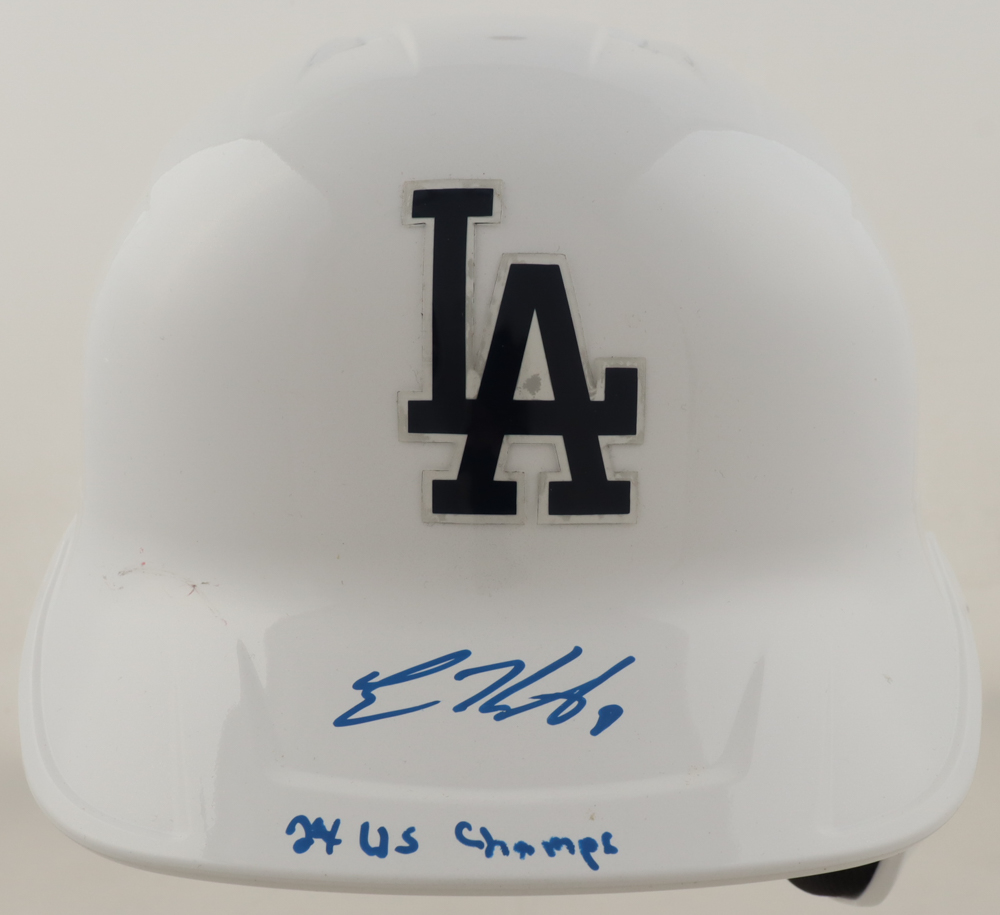 Enrique "Kiké" Hernández Signed Dodgers Full-Size Batting Helmet Inscribed "24 WS Champs" (MLB) at PristineAuction.com Enrique "Kiké" Hernández Signed Dodgers Full-Size Batting Helmet Inscribed "24 WS Champs" (MLB) at PristineAuction.com