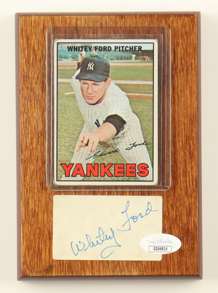 Whitey Ford Signed Cut Plaque Display (JSA) at PristineAuction.com Whitey Ford Signed Cut Plaque Display (JSA) at PristineAuction.com