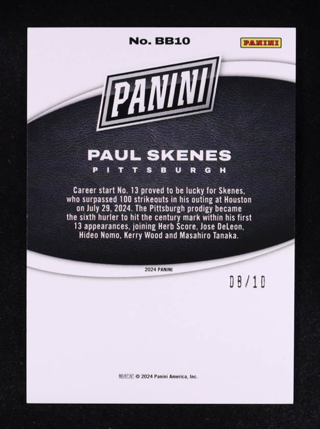 Paul Skenes 2024 Panini Black Friday Gold #BB10 #8/10 RC at PristineAuction.com Paul Skenes 2024 Panini Black Friday Gold #BB10 #8/10 RC at PristineAuction.com