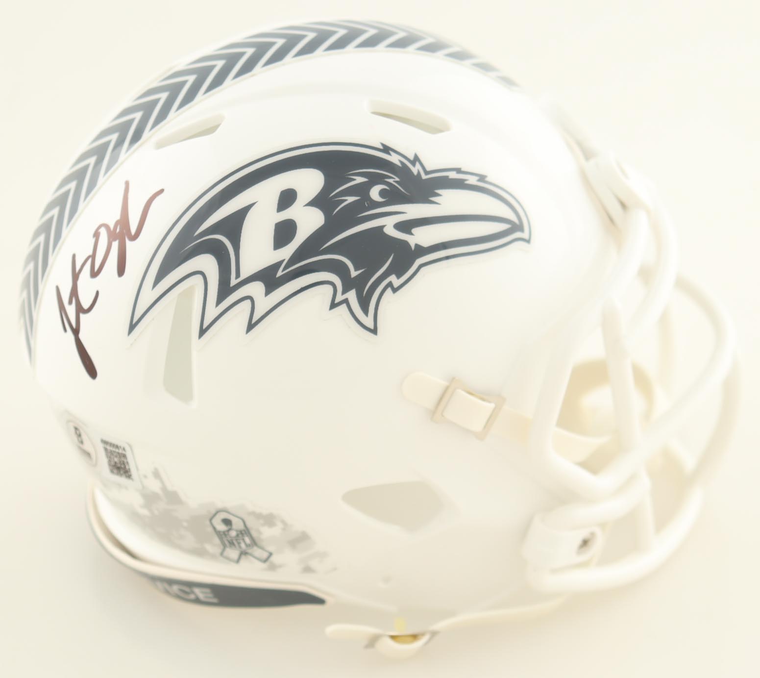 Jonathan Ogden Signed Ravens Salute to Service Alternate Speed Mini Helmet (Beckett) at PristineAuction.com Jonathan Ogden Signed Ravens Salute to Service Alternate Speed Mini Helmet (Beckett) at PristineAuction.com