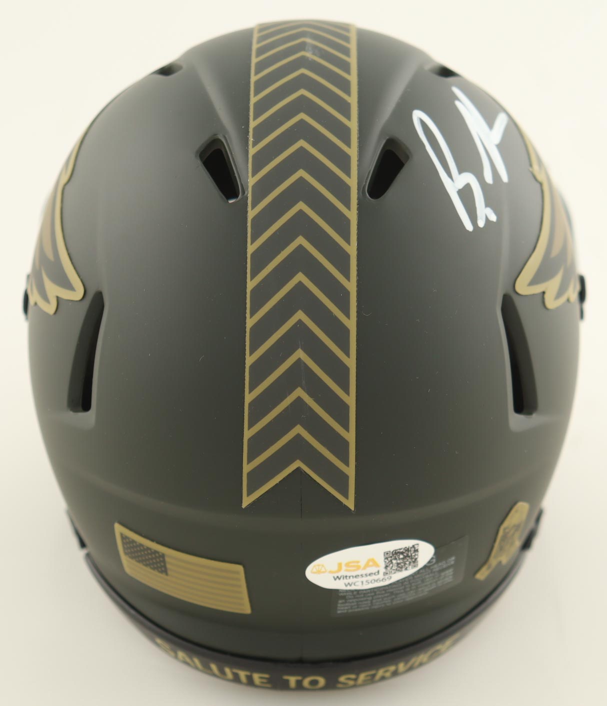 Brandon Graham Signed Eagles Salute to Service Speed Mini Helmet (JSA) at PristineAuction.com Brandon Graham Signed Eagles Salute to Service Speed Mini Helmet (JSA) at PristineAuction.com