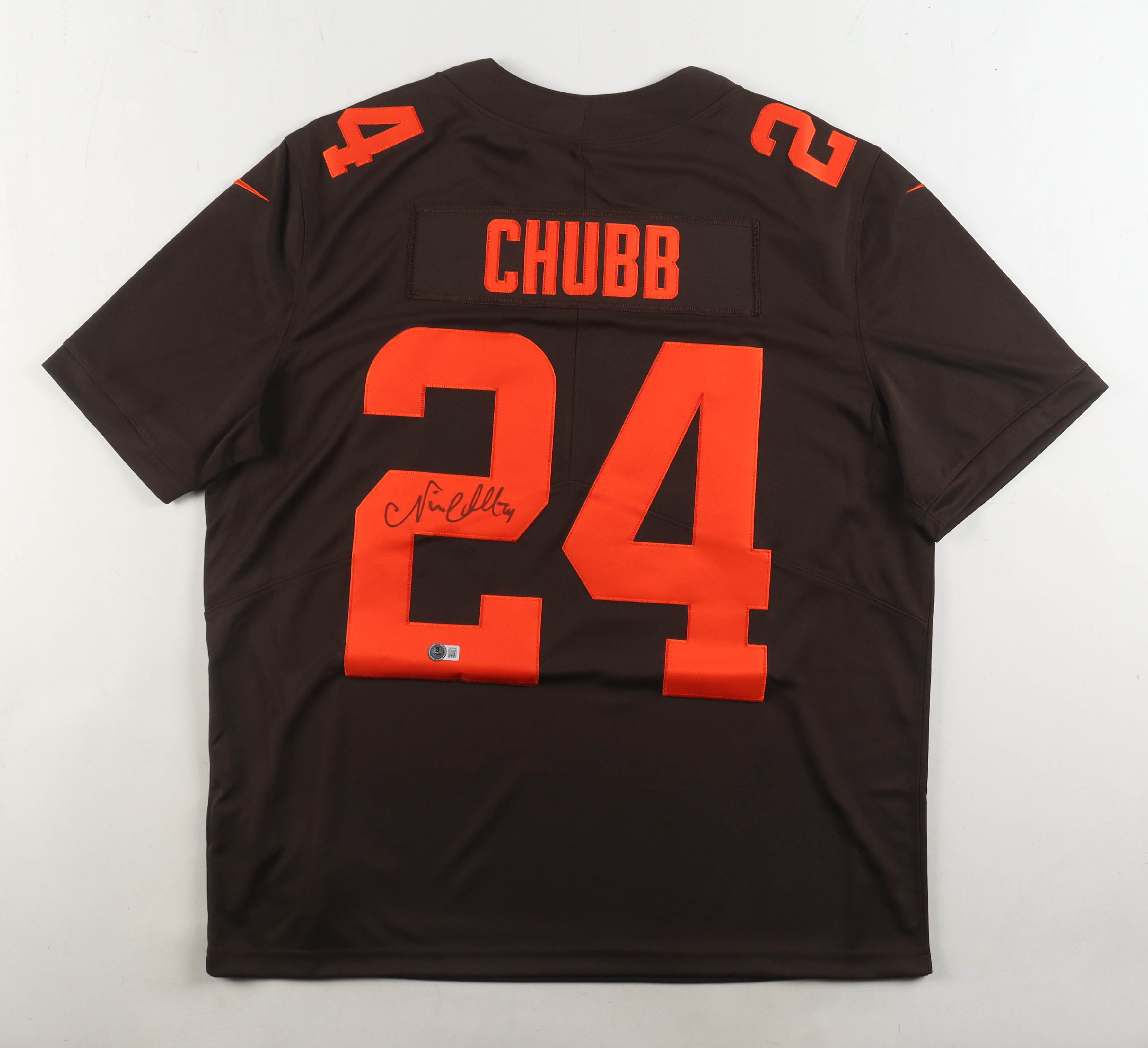 Nick Chubb Signed Browns Nike Authentic Jersey (Beckett) at PristineAuction.com Nick Chubb Signed Browns Nike Authentic Jersey (Beckett) at PristineAuction.com