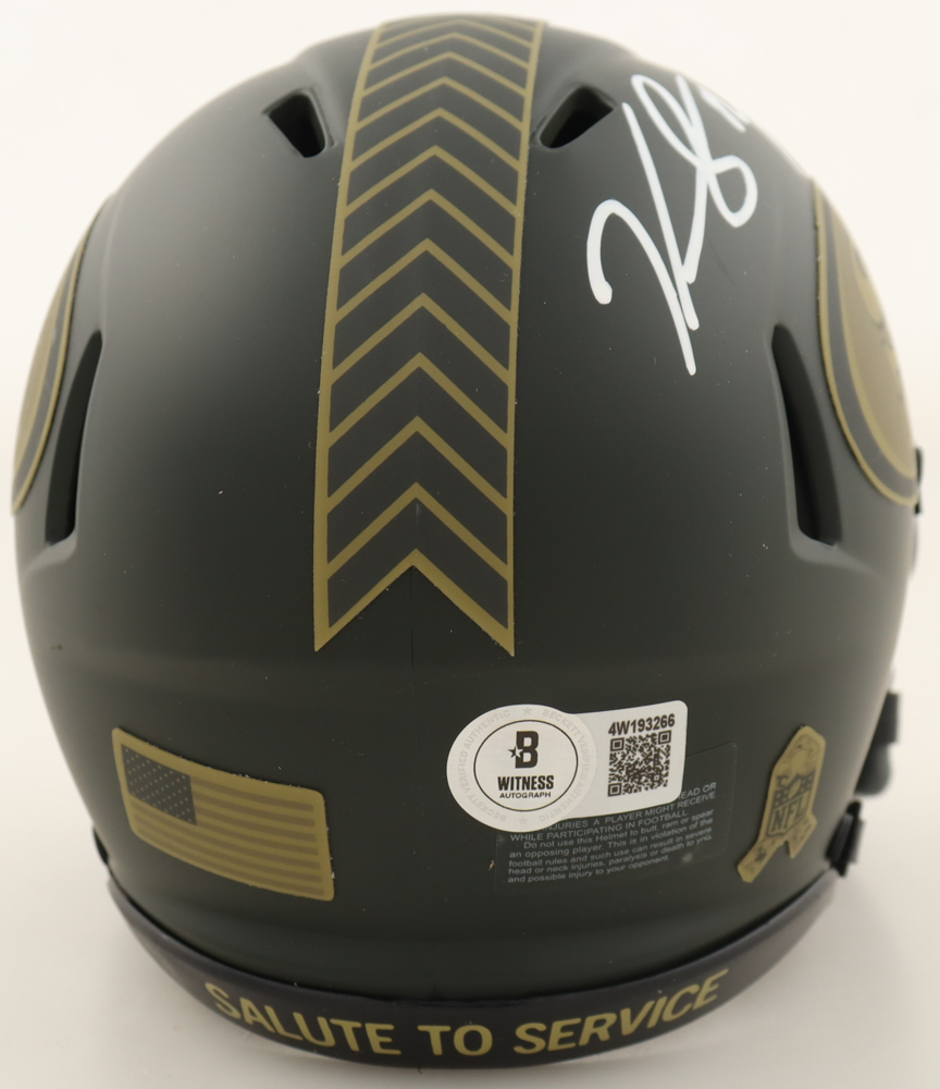 Kendrick Bourne Signed 49ers Salute to Service Alternate Speed Mini Helmet (Beckett) at PristineAuction.com Kendrick Bourne Signed 49ers Salute to Service Alternate Speed Mini Helmet (Beckett) at PristineAuction.com