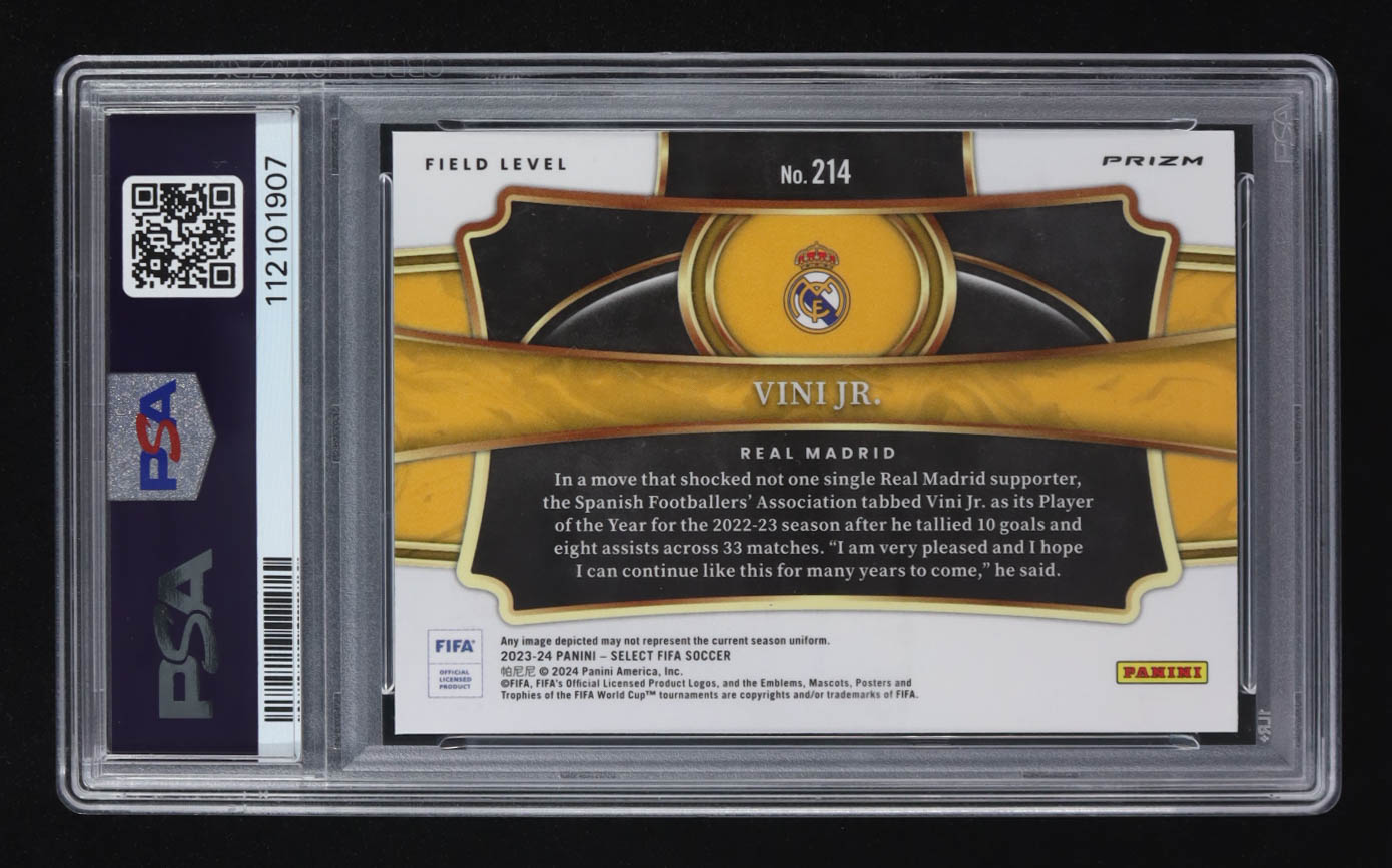 Vini Jr. 2023-24 Select FIFA White Sparkle #214 (PSA 10) at PristineAuction.com Vini Jr. 2023-24 Select FIFA White Sparkle #214 (PSA 10) at PristineAuction.com
