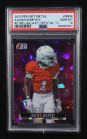 Xavier Worthy 2023 Leaf Pro Set Metal Retro Crystal Galaxy #RB-98 #1/1 RC (PSA 10) at PristineAuction.com