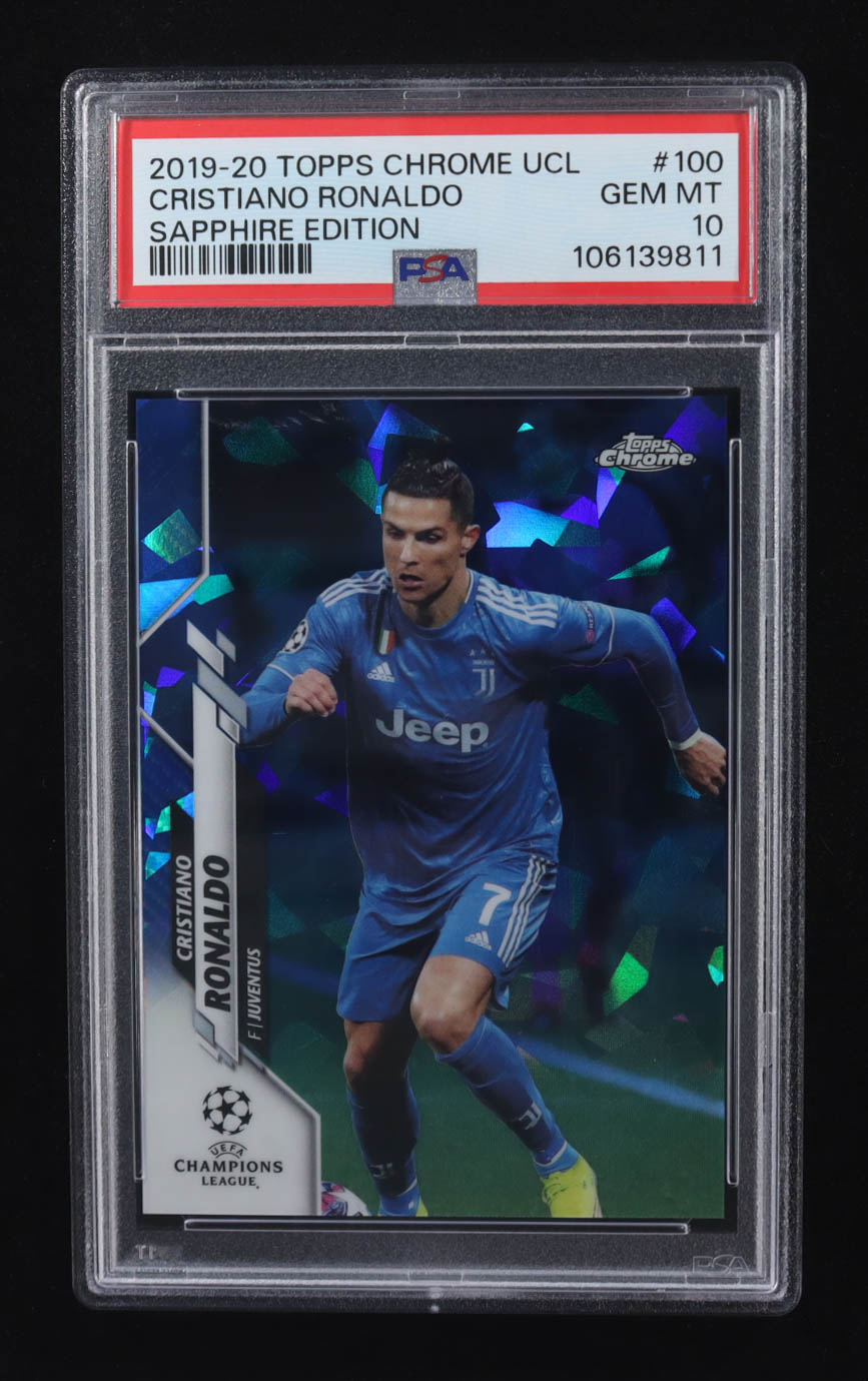Cristiano Ronaldo 2019-20 Topps Chrome Sapphire UEFA Champions League #100 (PSA 10) at PristineAuction.com Cristiano Ronaldo 2019-20 Topps Chrome Sapphire UEFA Champions League #100 (PSA 10) at PristineAuction.com
