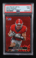 Brock Bowers 2023 Leaf Pro Set Metal Retro Pulsar Red #RB-15 #1/1 (PSA 9) at PristineAuction.com