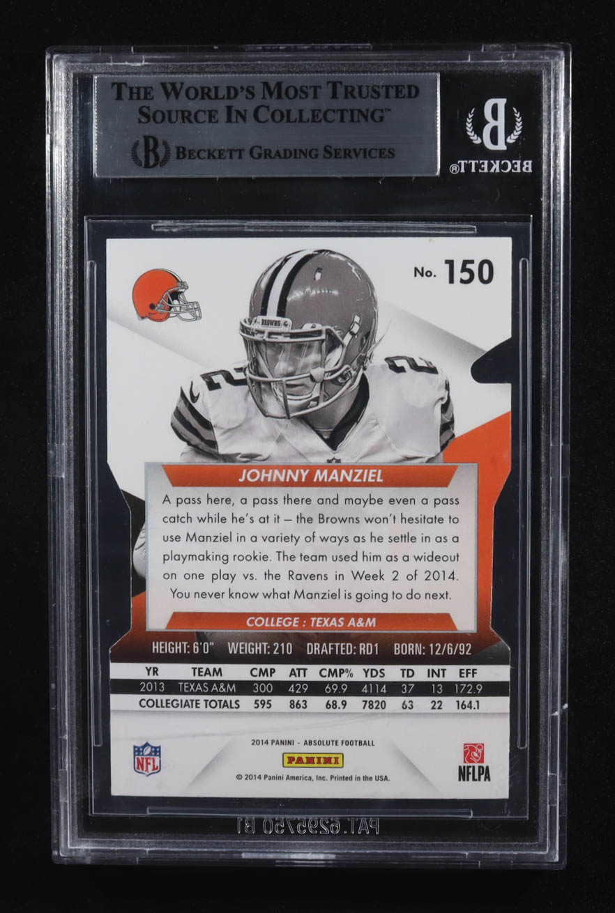 Johnny Manziel Signed 2014 Absolute #150 RC (BGS) at PristineAuction.com Johnny Manziel Signed 2014 Absolute #150 RC (BGS) at PristineAuction.com