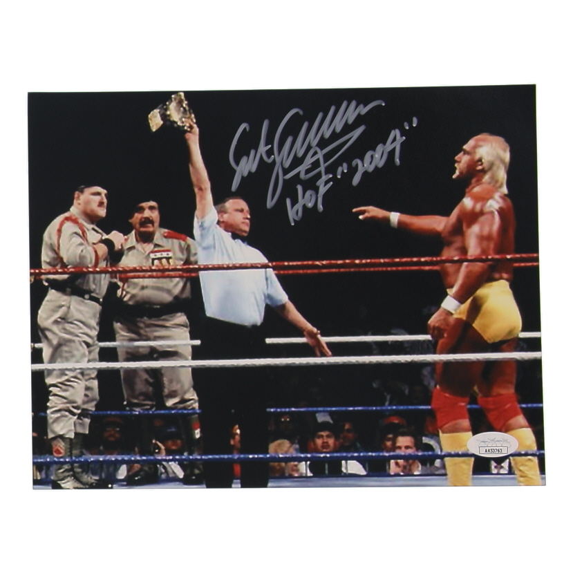 Sergeant Slaughter Signed WWE 8x10 Photo Inscribed "HOF 2004" (JSA) at PristineAuction.com Sergeant Slaughter Signed WWE 8x10 Photo Inscribed "HOF 2004" (JSA) at PristineAuction.com