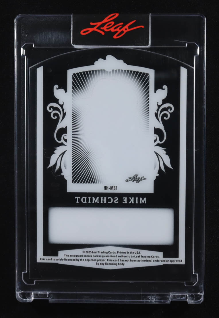 Mike Schmidt 2025 Leaf Sport Heroes Hall Heroes Autographs Clear Silver #HHMS1 #3/8 at PristineAuction.com Mike Schmidt 2025 Leaf Sport Heroes Hall Heroes Autographs Clear Silver #HHMS1 #3/8 at PristineAuction.com