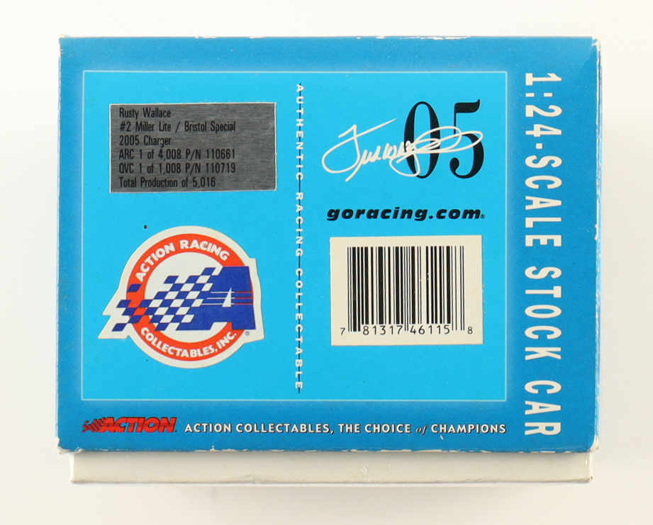 Rusty Wallace LE NASCAR #2 Miller Lite / Bristol Special - 2005 Charger 1:24 Scale Diecast Car at PristineAuction.com Rusty Wallace LE NASCAR #2 Miller Lite / Bristol Special - 2005 Charger 1:24 Scale Diecast Car at PristineAuction.com