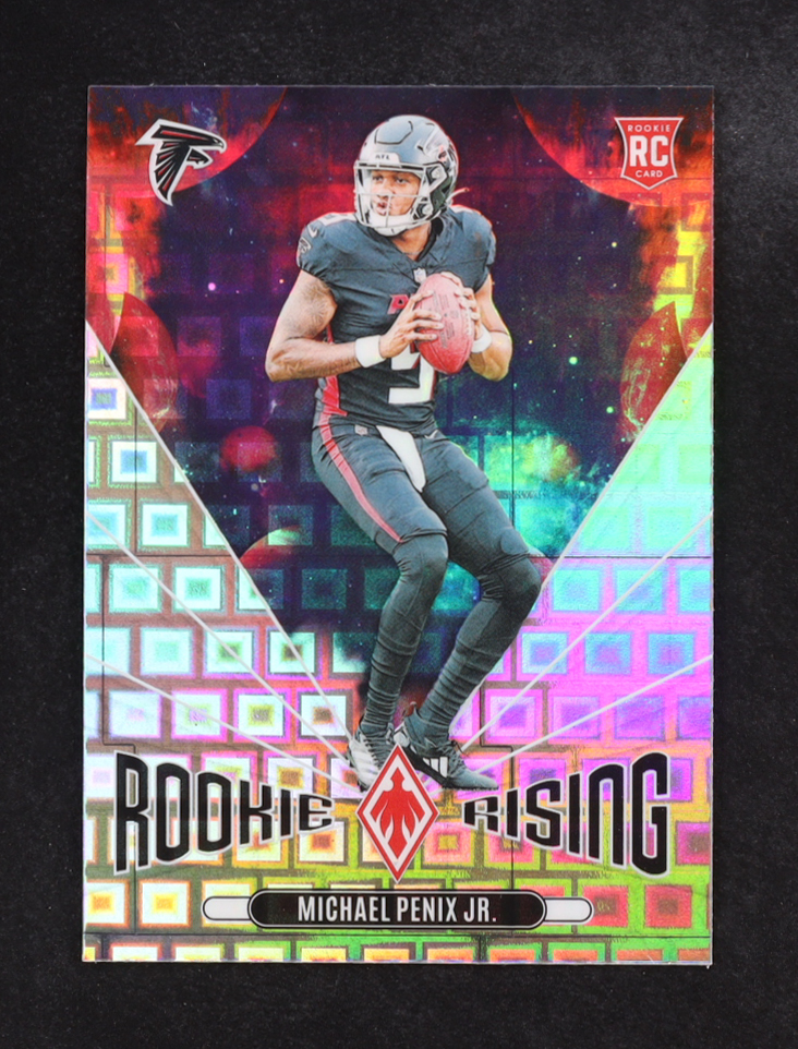 Michael Penix Jr. 2024 Panini Phoenix Rookie Rising #RR-MPJ RC at PristineAuction.com Michael Penix Jr. 2024 Panini Phoenix Rookie Rising #RR-MPJ RC at PristineAuction.com