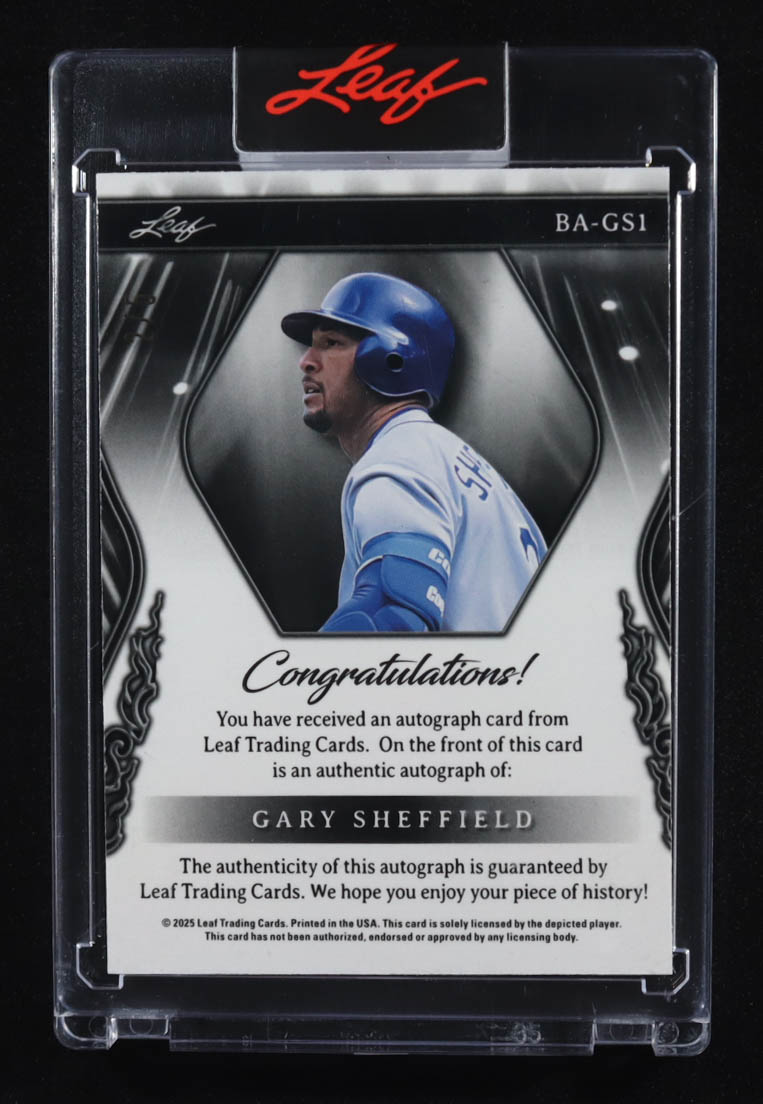 Gary Sheffield 2025 Leaf Sports Heroes Autograph Pink Crystal #BAGS1 #2/5 at PristineAuction.com Gary Sheffield 2025 Leaf Sports Heroes Autograph Pink Crystal #BAGS1 #2/5 at PristineAuction.com