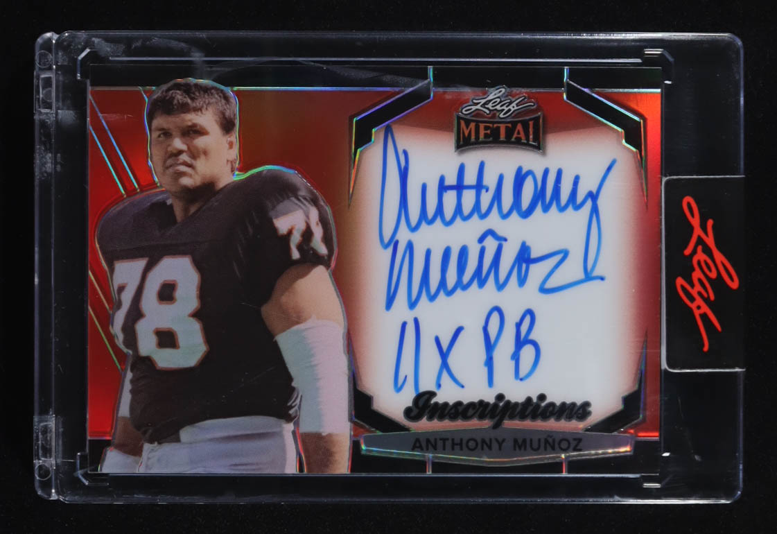 Anthony Munoz 2024 Leaf Metal Inscriptions Prismatic Red #MIAM1 #095/100 at PristineAuction.com Anthony Munoz 2024 Leaf Metal Inscriptions Prismatic Red #MIAM1 #095/100 at PristineAuction.com