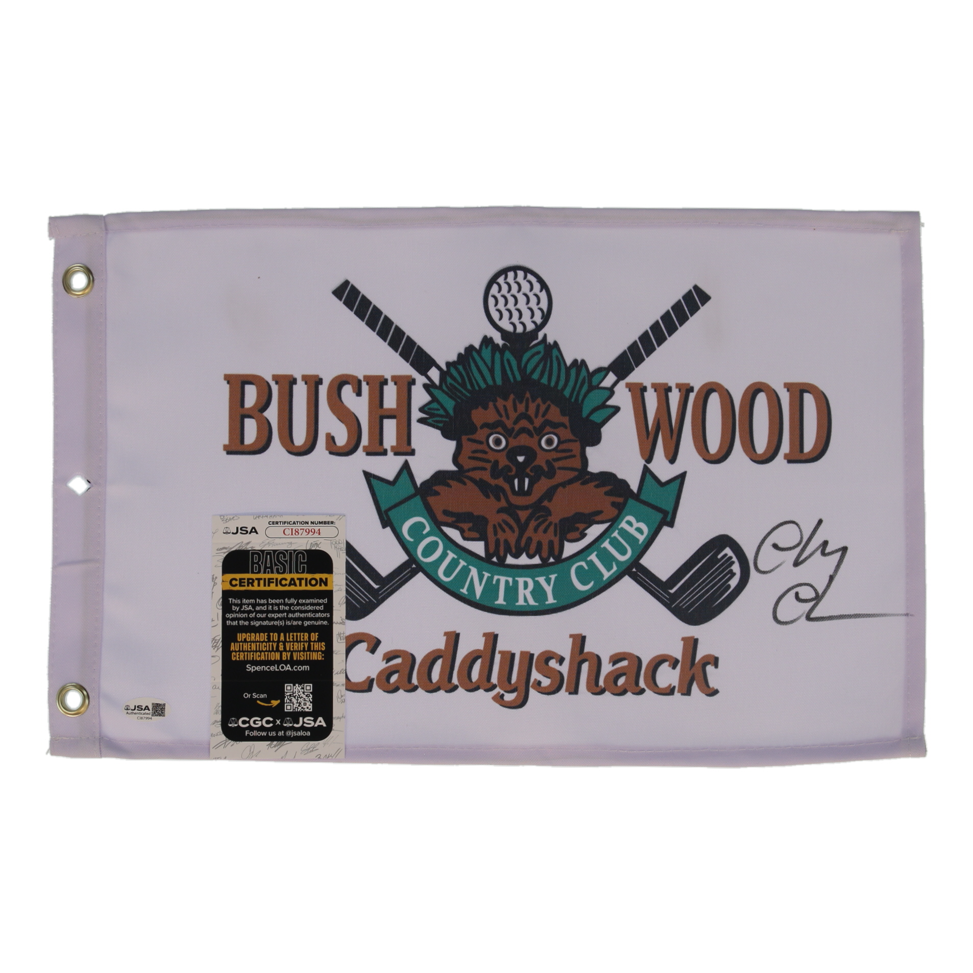 Chevy Chase Signed "Caddyshack" Bushwood Country Club Pin Flag (JSA) at PristineAuction.com Chevy Chase Signed "Caddyshack" Bushwood Country Club Pin Flag (JSA) at PristineAuction.com