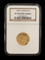 1986-W Liberty $5 Coin (NGC PF70 Ultra Cameo) at PristineAuction.com