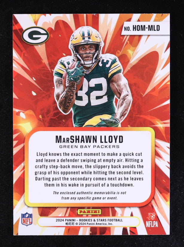 MarShawn Lloyd 2024 Rookies and Stars High Octane Memorabilia #16 #151/399 RC at PristineAuction.com MarShawn Lloyd 2024 Rookies and Stars High Octane Memorabilia #16 #151/399 RC at PristineAuction.com