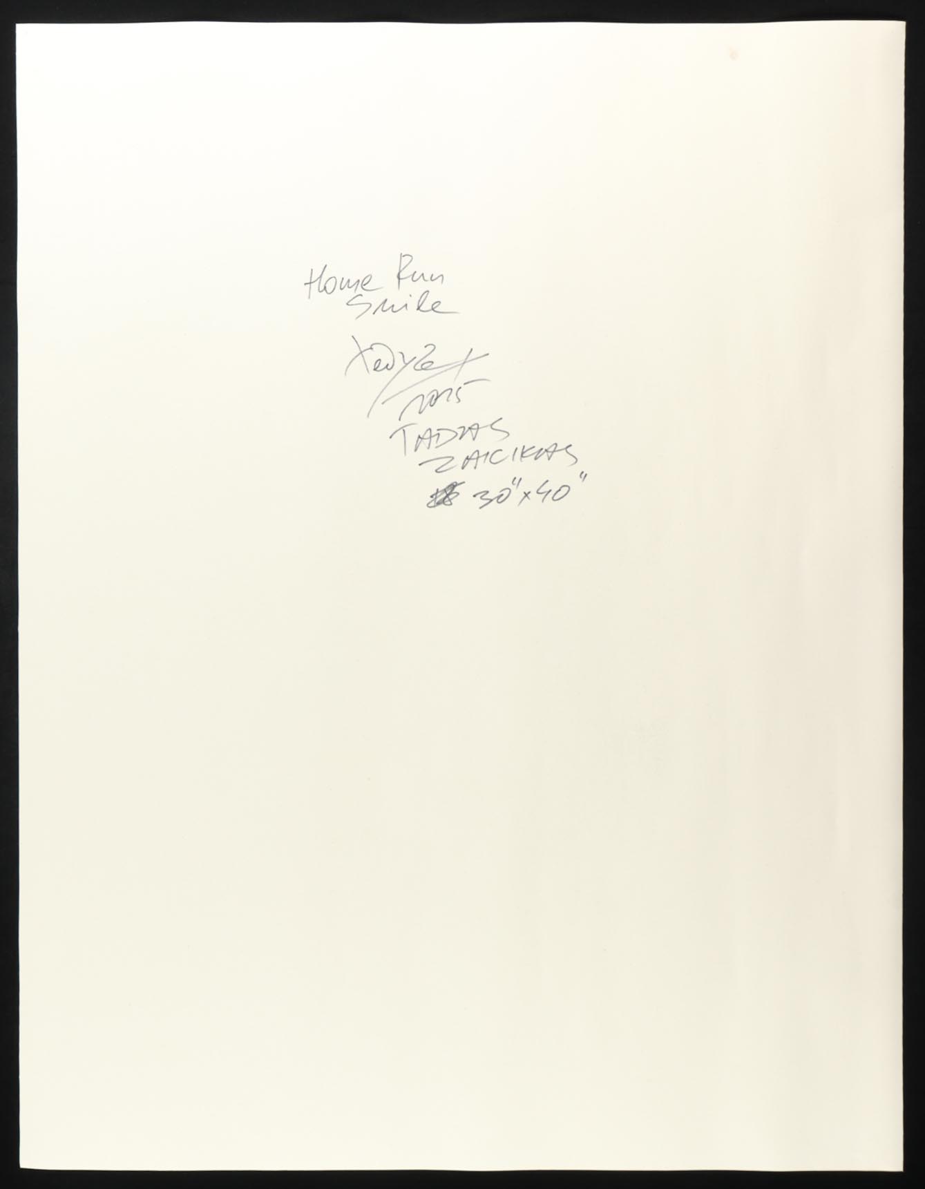 "Home Run Smile" 2025 34x44 Original Painting on Canvas by Tadas Zaicikas | TedyZet (Zaicikas) at PristineAuction.com "Home Run Smile" 2025 34x44 Original Painting on Canvas by Tadas Zaicikas | TedyZet (Zaicikas) at PristineAuction.com