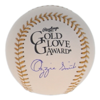 Ozzie Smith Signed Gold Glove Award Logo Baseball (Fanatics) at PristineAuction.com
