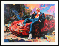 "Superman's Smoke" 2025 34x44 Original Painting on Canvas by Tadas Zaicikas | TedyZet (Zaicikas) at PristineAuction.com