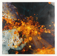 "Quantum Bloom" 2025 44x44 Original Painting on Canvas by Tadas Zaicikas | TedyZet (Zaicikas) at PristineAuction.com