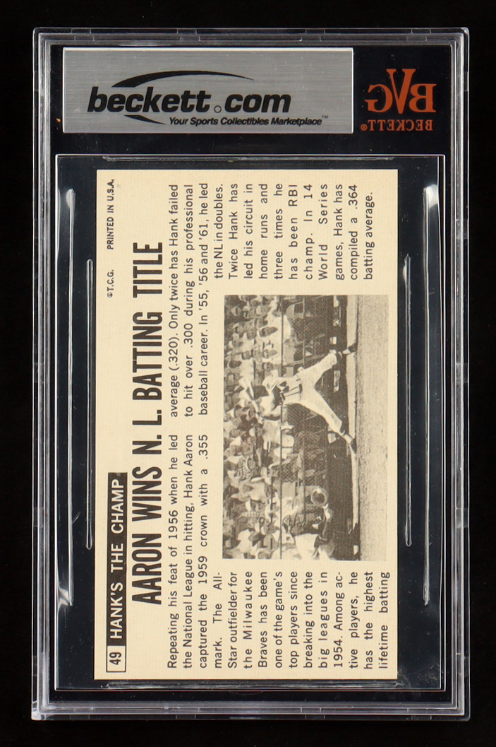 Hank Aaron 1964 Topps Giants #49 (BVG 9) at PristineAuction.com Hank Aaron 1964 Topps Giants #49 (BVG 9) at PristineAuction.com