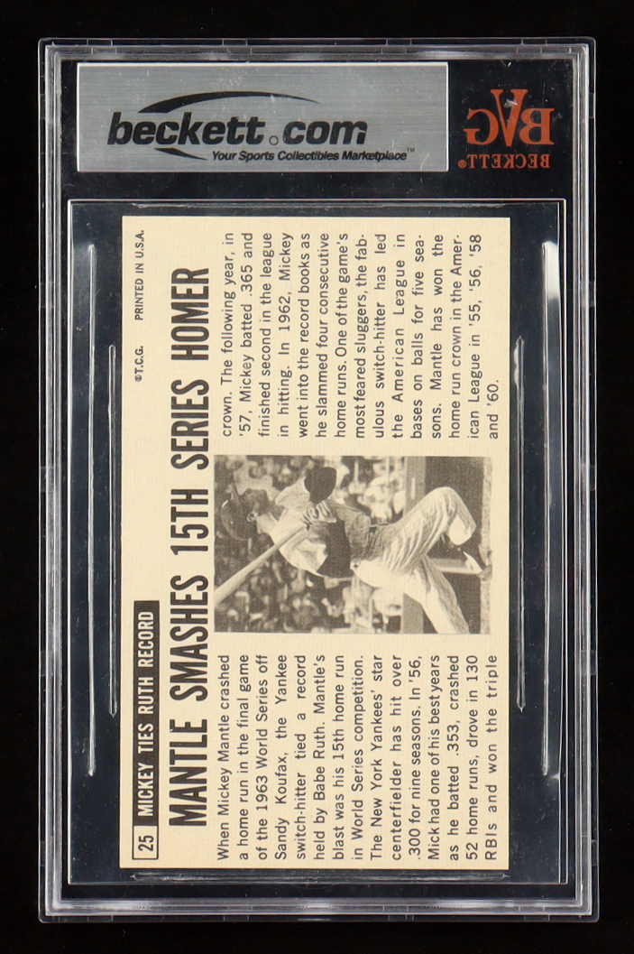 Mickey Mantle 1964 Topps Giants #25 (BVG 8.5) at PristineAuction.com Mickey Mantle 1964 Topps Giants #25 (BVG 8.5) at PristineAuction.com