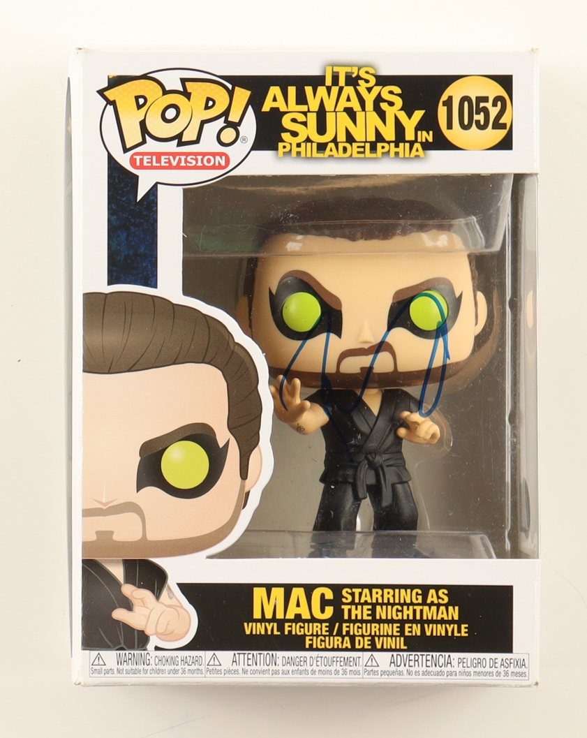 Rob McElhenney Signed "It's Always Sunny in Philadelphia" #1052 Mac Starring as the Nightman Funko Pop! Vinyl Figure (Beckett) at PristineAuction.com Rob McElhenney Signed "It's Always Sunny in Philadelphia" #1052 Mac Starring as the Nightman Funko Pop! Vinyl Figure (Beckett) at PristineAuction.com
