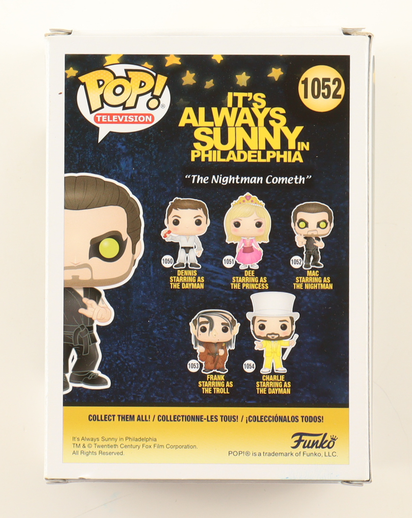 Rob McElhenney Signed "It's Always Sunny in Philadelphia" #1052 Mac Starring as the Nightman Funko Pop! Vinyl Figure (Beckett) at PristineAuction.com Rob McElhenney Signed "It's Always Sunny in Philadelphia" #1052 Mac Starring as the Nightman Funko Pop! Vinyl Figure (Beckett) at PristineAuction.com