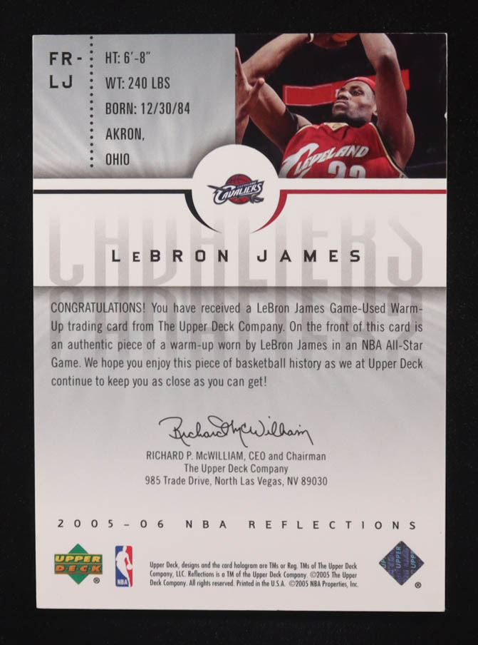 LeBron James 2005-06 Reflections Fabrics #LJ at PristineAuction.com LeBron James 2005-06 Reflections Fabrics #LJ at PristineAuction.com