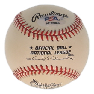 Nolan Ryan Signed ONL Hank Aaron 25th Anniversary Logo Baseball (PSA) at PristineAuction.com Nolan Ryan Signed ONL Hank Aaron 25th Anniversary Logo Baseball (PSA) at PristineAuction.com