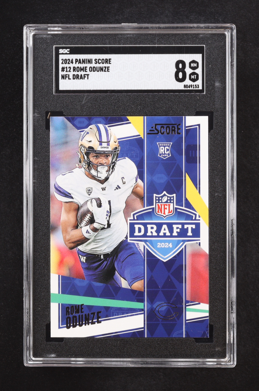 Rome Odunze 2024 Score NFL Draft #12 RC (SGC 8) at PristineAuction.com Rome Odunze 2024 Score NFL Draft #12 RC (SGC 8) at PristineAuction.com