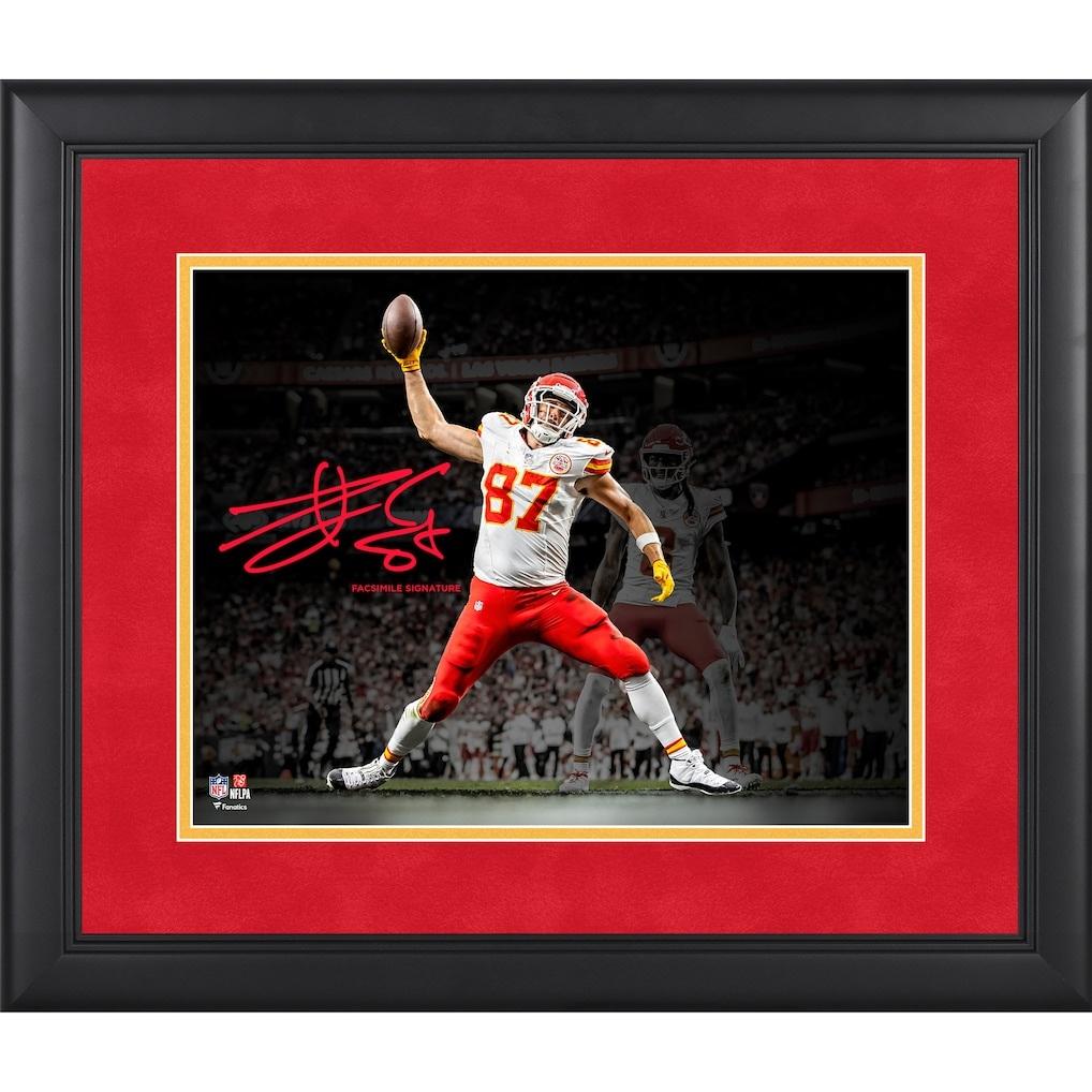 Travis Kelce Chiefs Custom Framed Spotlight Photo at PristineAuction.com Travis Kelce Chiefs Custom Framed Spotlight Photo at PristineAuction.com