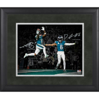 A.J. Borwn & DeVonta Smith Eagles Custom Framed Spotlight Photo at PristineAuction.com