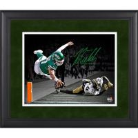 Justin Fields Jets Custom Framed Spotlight Photo at PristineAuction.com