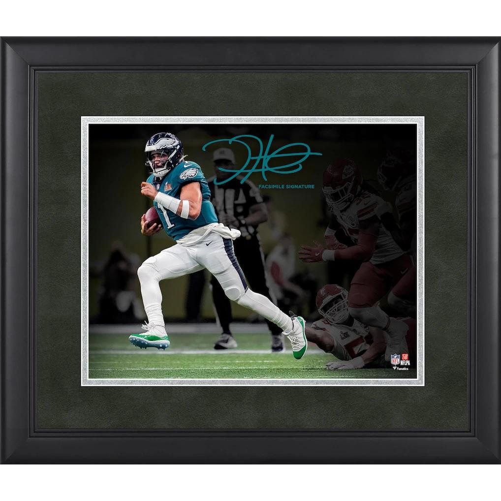 Jalen Hurts Eagles Custom Framed Spotlight Photo at PristineAuction.com Jalen Hurts Eagles Custom Framed Spotlight Photo at PristineAuction.com