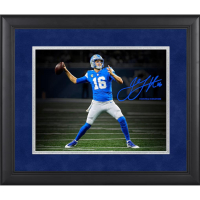 Jared Goff Lions Custom Framed Spotlight Photo at PristineAuction.com