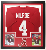 Jalen Milroe Signed Custom Framed Jersey Display (JSA) at PristineAuction.com