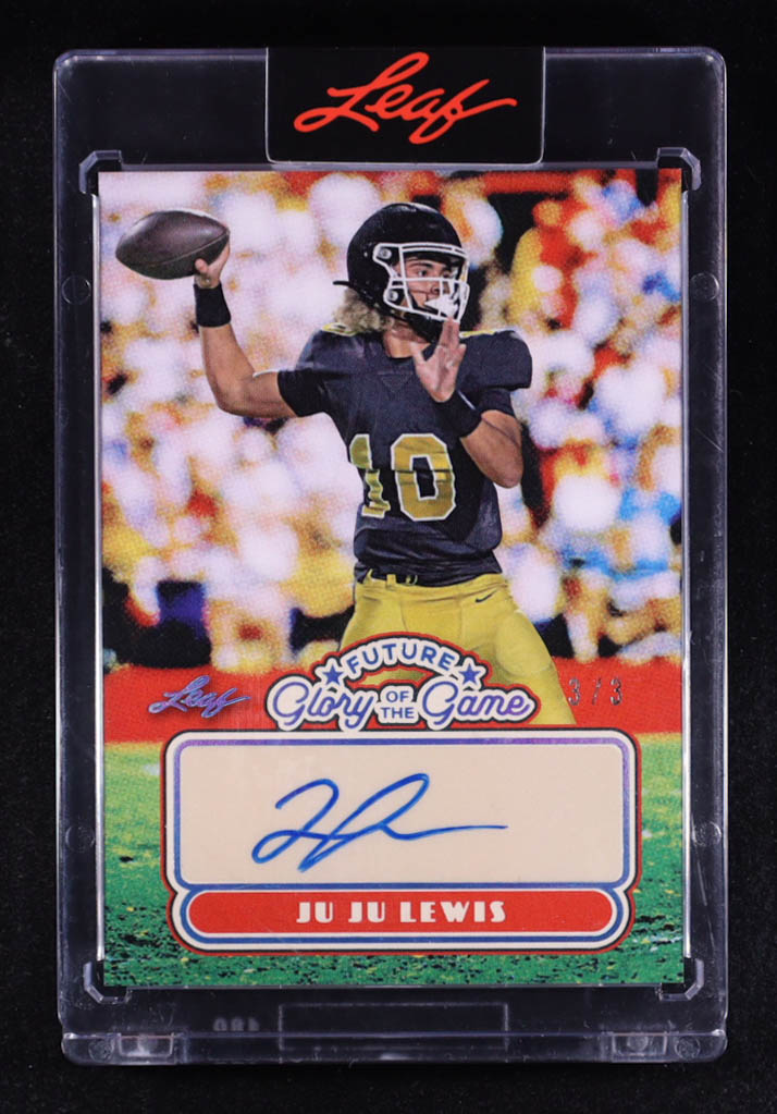 Ju Ju Lewis 2025 Leaf Glory of the Game Future Glory Autographs Platinum #FGJL1 #3/3 RC at PristineAuction.com Ju Ju Lewis 2025 Leaf Glory of the Game Future Glory Autographs Platinum #FGJL1 #3/3 RC at PristineAuction.com