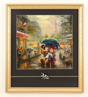 "Mickey and Minnie Mouse in Paris" by Thomas Kinkade Custom Framed Display at PristineAuction.com