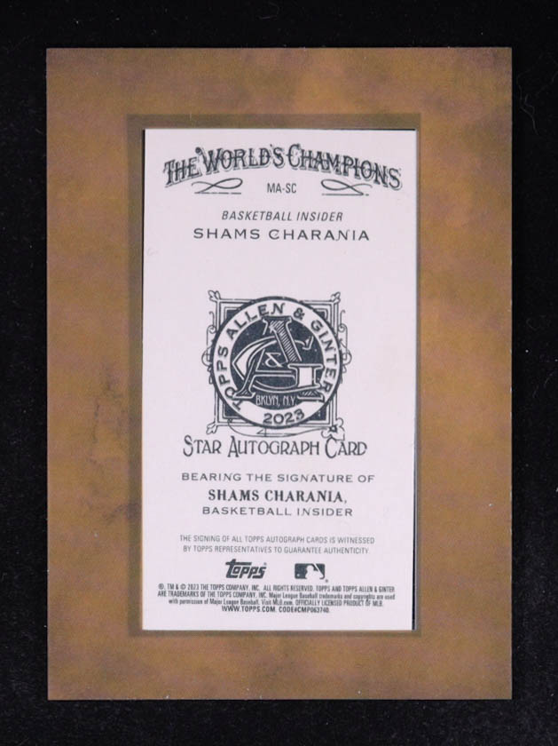 Shams Charania 2023 Topps Allen and Ginter Framed Mini Autographs #MASC at PristineAuction.com Shams Charania 2023 Topps Allen and Ginter Framed Mini Autographs #MASC at PristineAuction.com