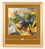 "Beauty and the Beast" by Thomas Kinkade Custom Framed Display at PristineAuction.com
