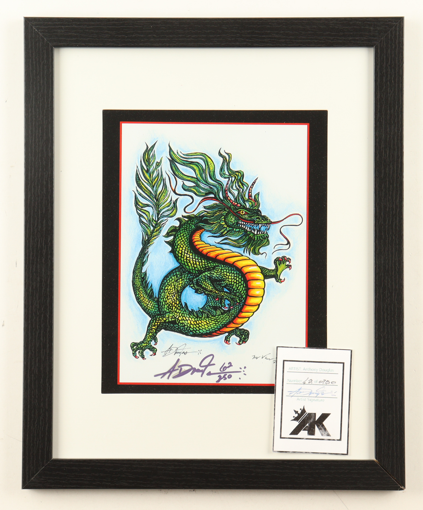 Anthony Douglas Signed LE Custom Framed Lithograph Print Display (Douglas) at PristineAuction.com Anthony Douglas Signed LE Custom Framed Lithograph Print Display (Douglas) at PristineAuction.com