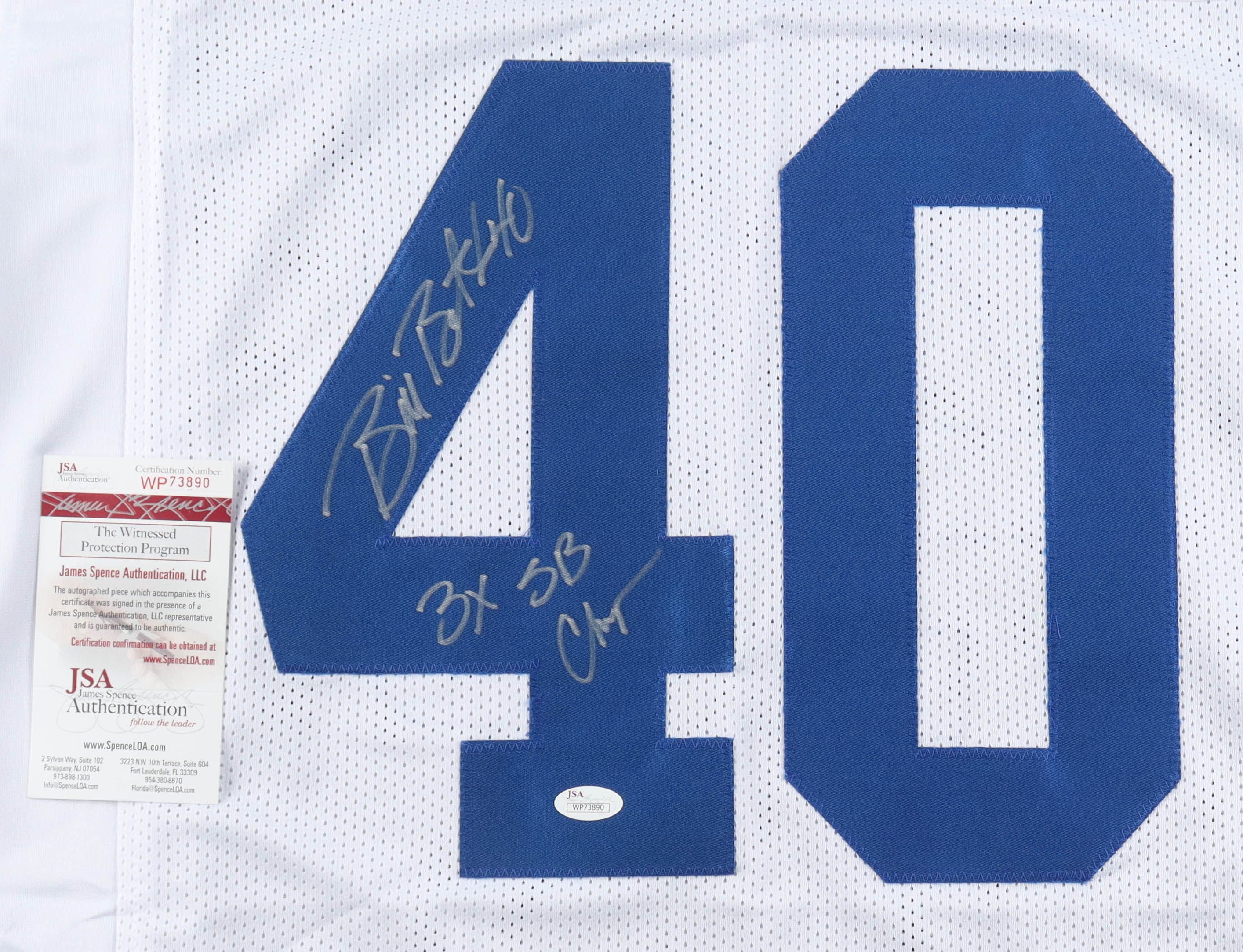 Bill Bates Signed Jersey Inscribed "3x SB Champ" (JSA) at PristineAuction.com Bill Bates Signed Jersey Inscribed "3x SB Champ" (JSA) at PristineAuction.com