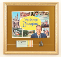 1960 Disneyland On-Site Guide Booklet with Vintage Disneyland Ticket Book and Disneyland Lapel Pin at PristineAuction.com