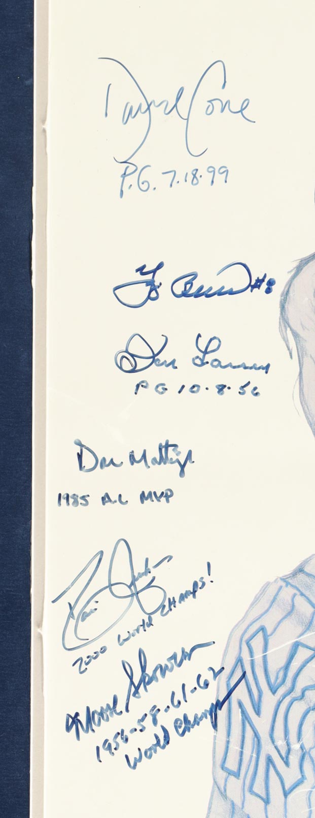 Yankees Alumni "Marilyn Monroe" Custom Framed Lithograph Signed By (9) with Yogi Berra, David Cone, Don Larsen, Don Mattingly (JSA) at PristineAuction.com Yankees Alumni "Marilyn Monroe" Custom Framed Lithograph Signed By (9) with Yogi Berra, David Cone, Don Larsen, Don Mattingly (JSA) at PristineAuction.com